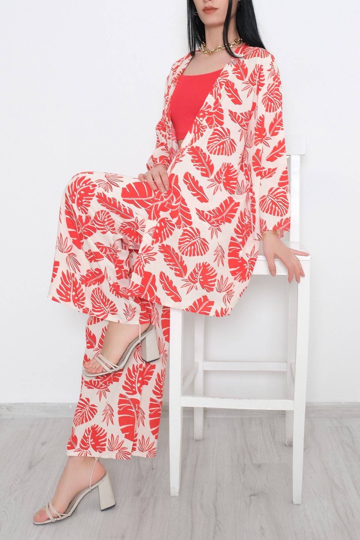 Kimono Takım Kırmızıbeyaz - 10553.1095.