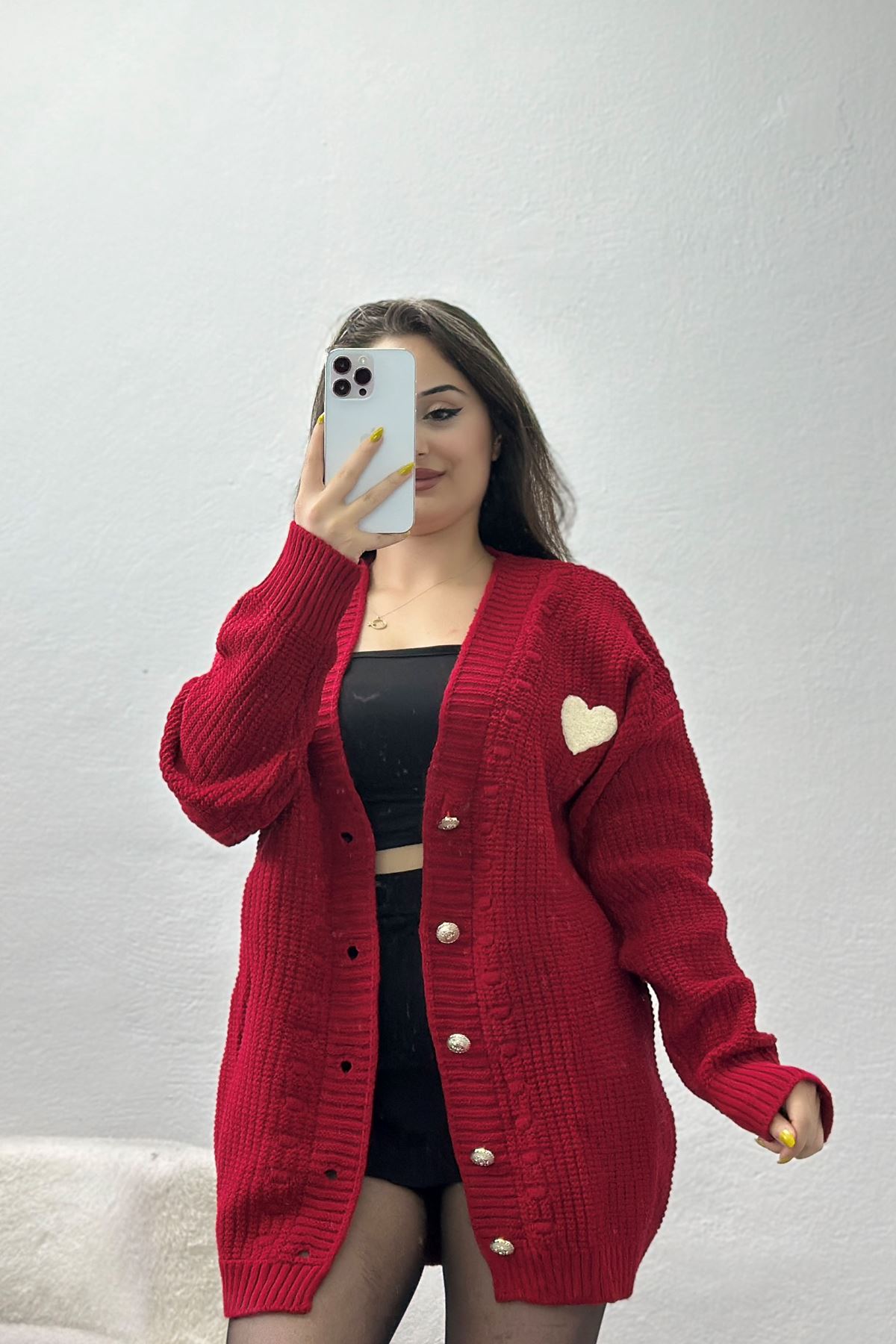 Ponponlu Hırka Kırmızı - 382.1577.