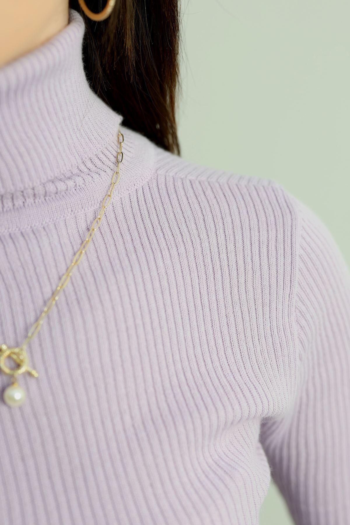 Balıkçı Yaka Triko Lila - 4008.2043.