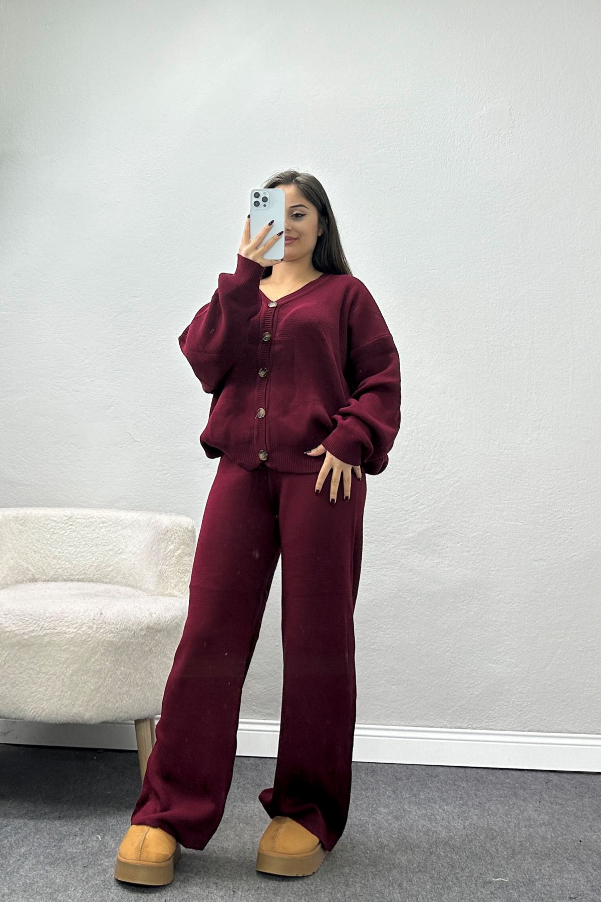 Akrilik Triko Takım Bordo - 31065.1766.