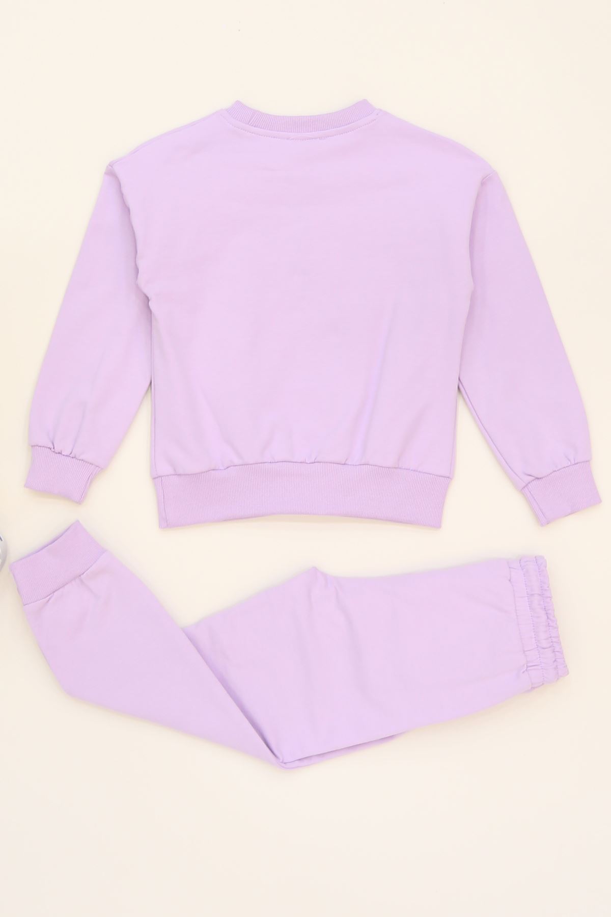 6-9 Yaş Şardonlu Yumoş Kumaş Takım Lila - 6264360.1576.