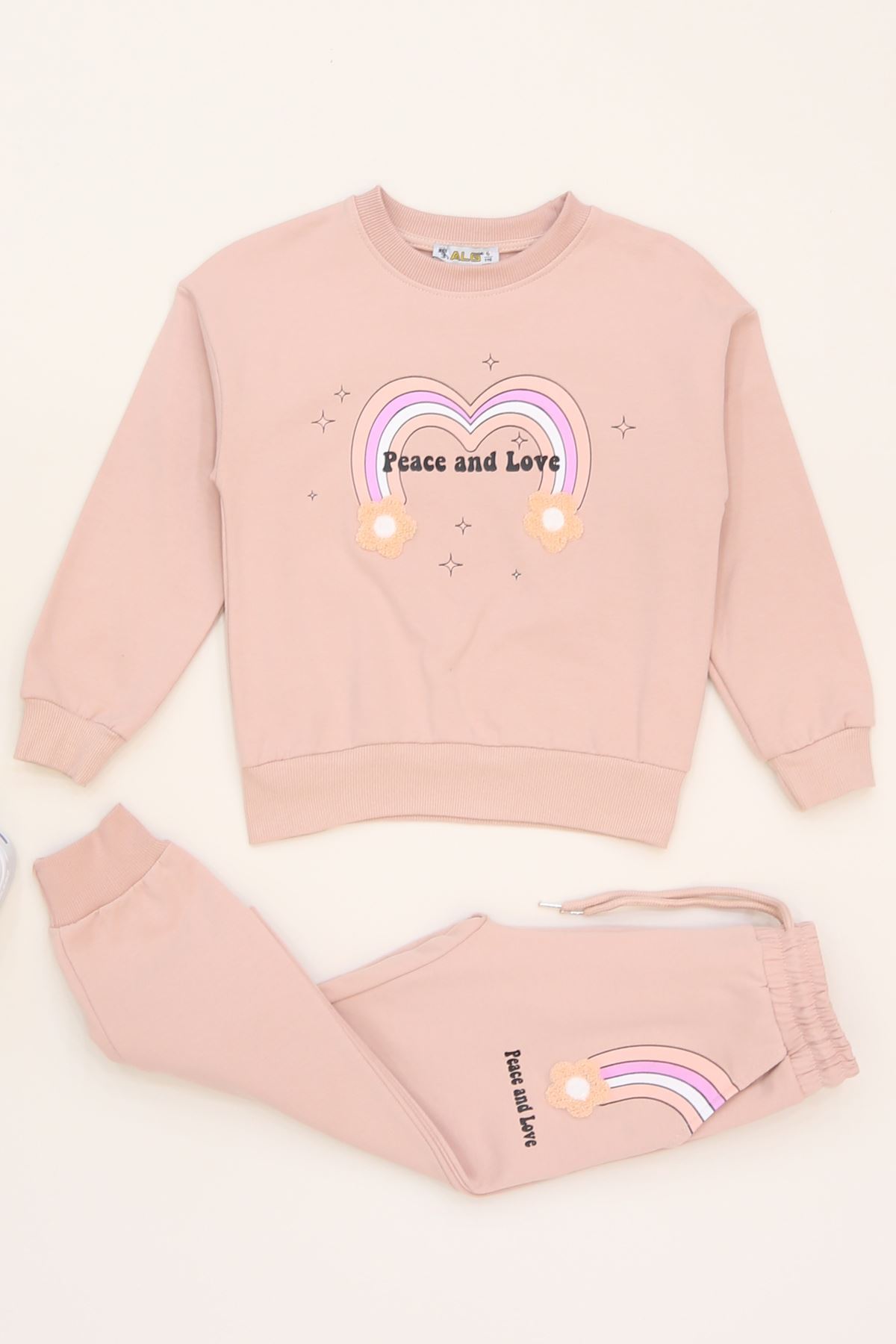 6-9 Yaş Şardonlu Yumoş Kumaş Takım Pudra - 6264360.1576.