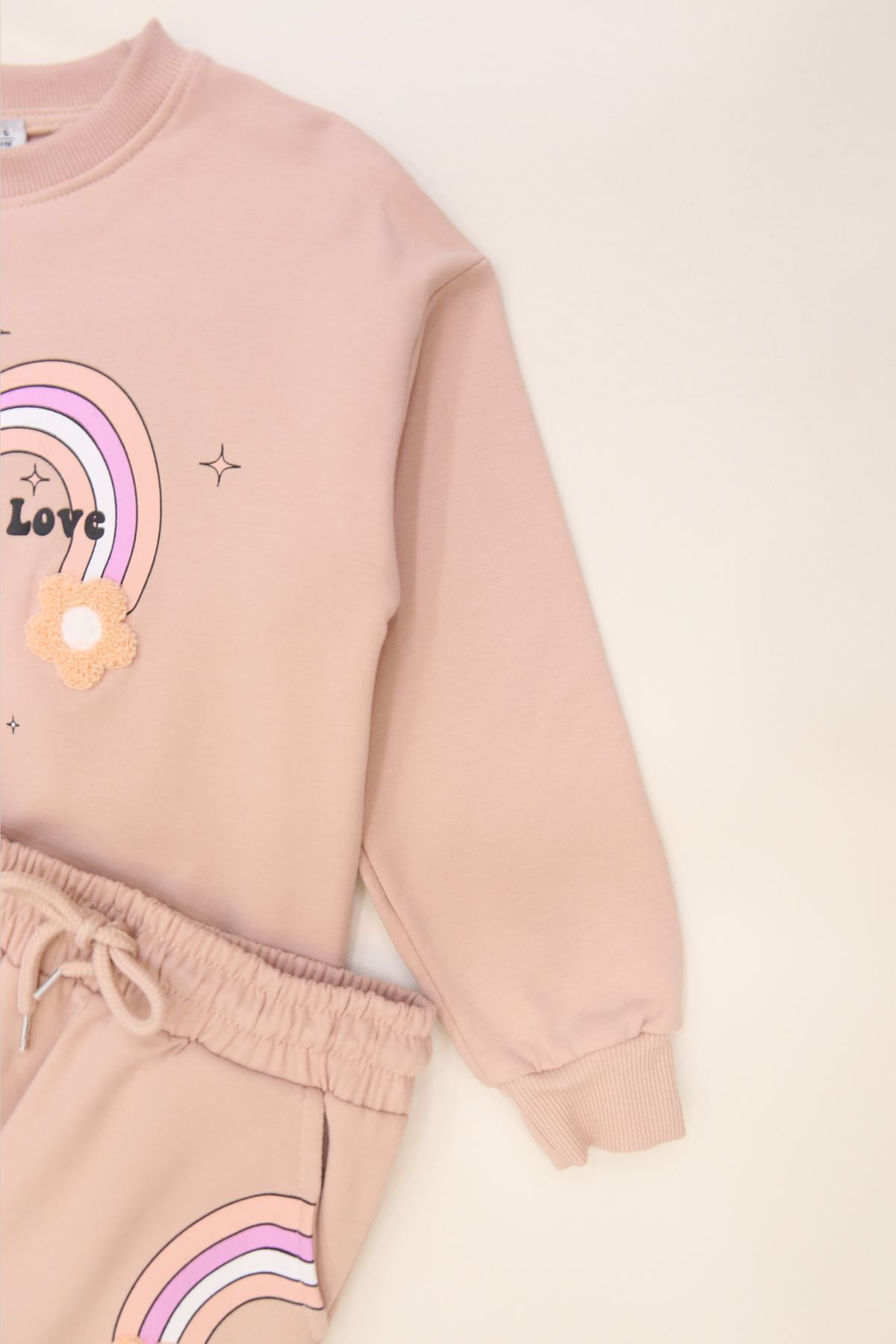 6-9 Yaş Şardonlu Yumoş Kumaş Takım Pudra - 6264360.1576.