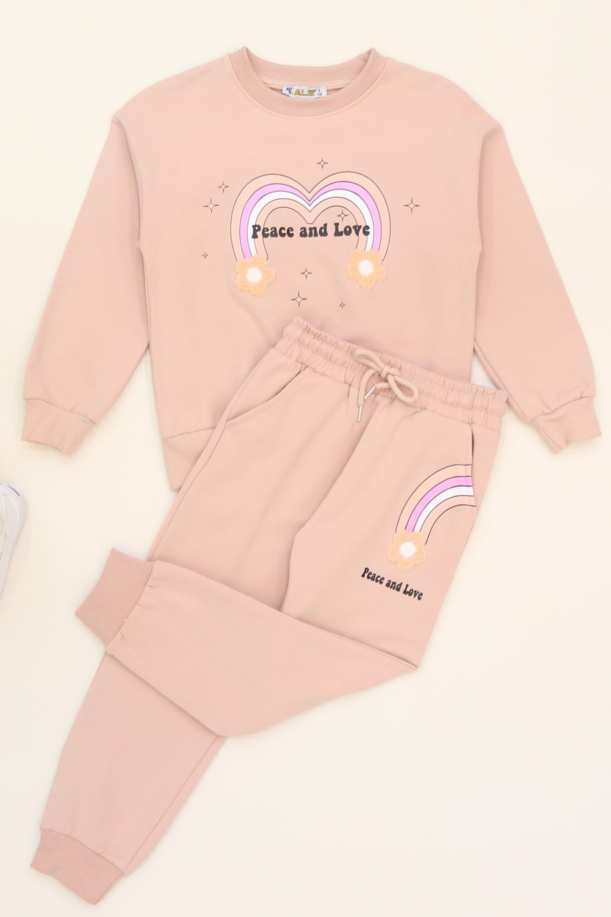 6-9 Yaş Şardonlu Yumoş Kumaş Takım Pudra - 6264360.1576.