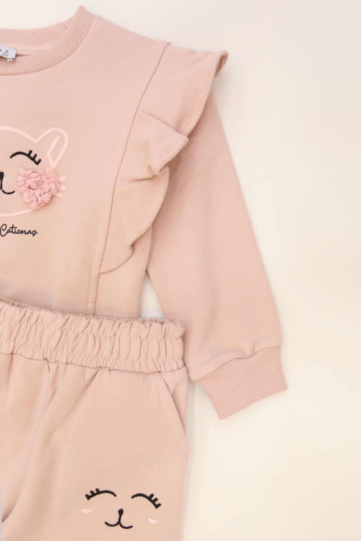 2-5 Yaş Şardonlu Yumoş Kumaş Takım Pudra - 5264329.1576.