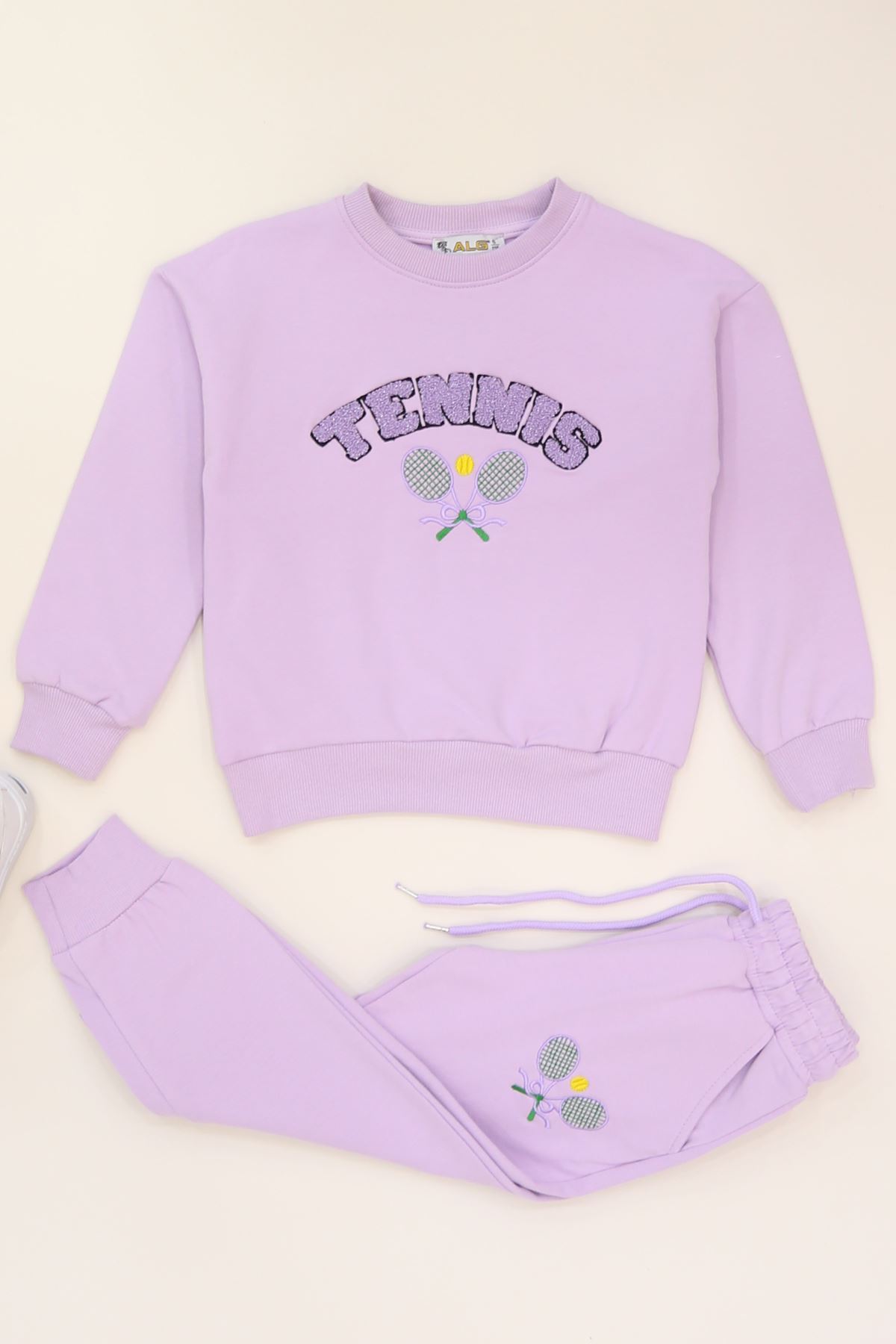 6-9 Yaş Şardonlu Yumoş Kumaş Takım Lila - 6264361.1576.