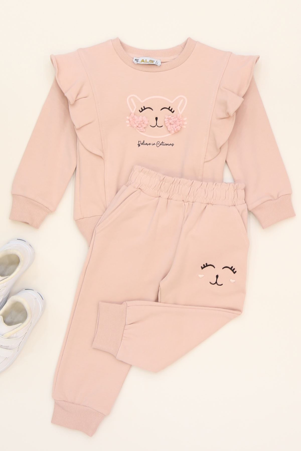 2-5 Yaş Şardonlu Yumoş Kumaş Takım Pudra - 5264329.1576.