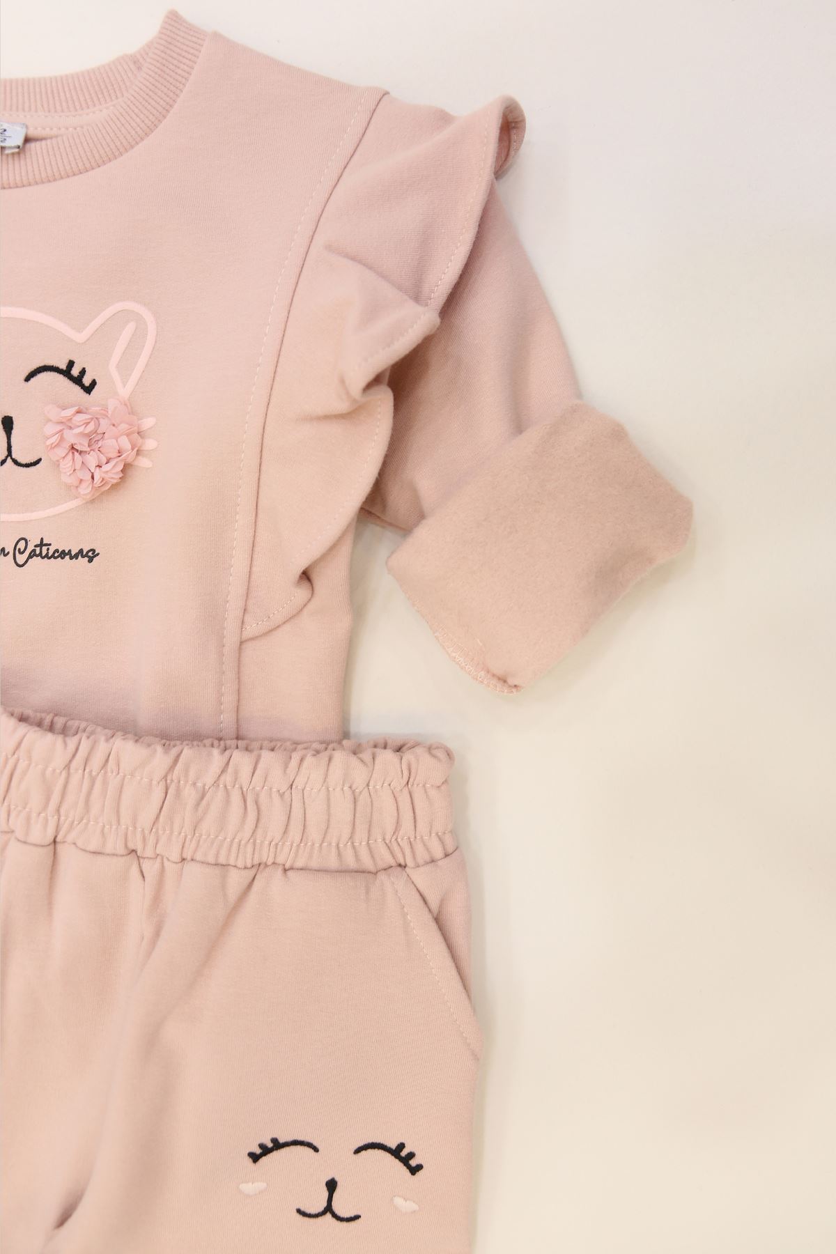 2-5 Yaş Şardonlu Yumoş Kumaş Takım Pudra - 5264329.1576.