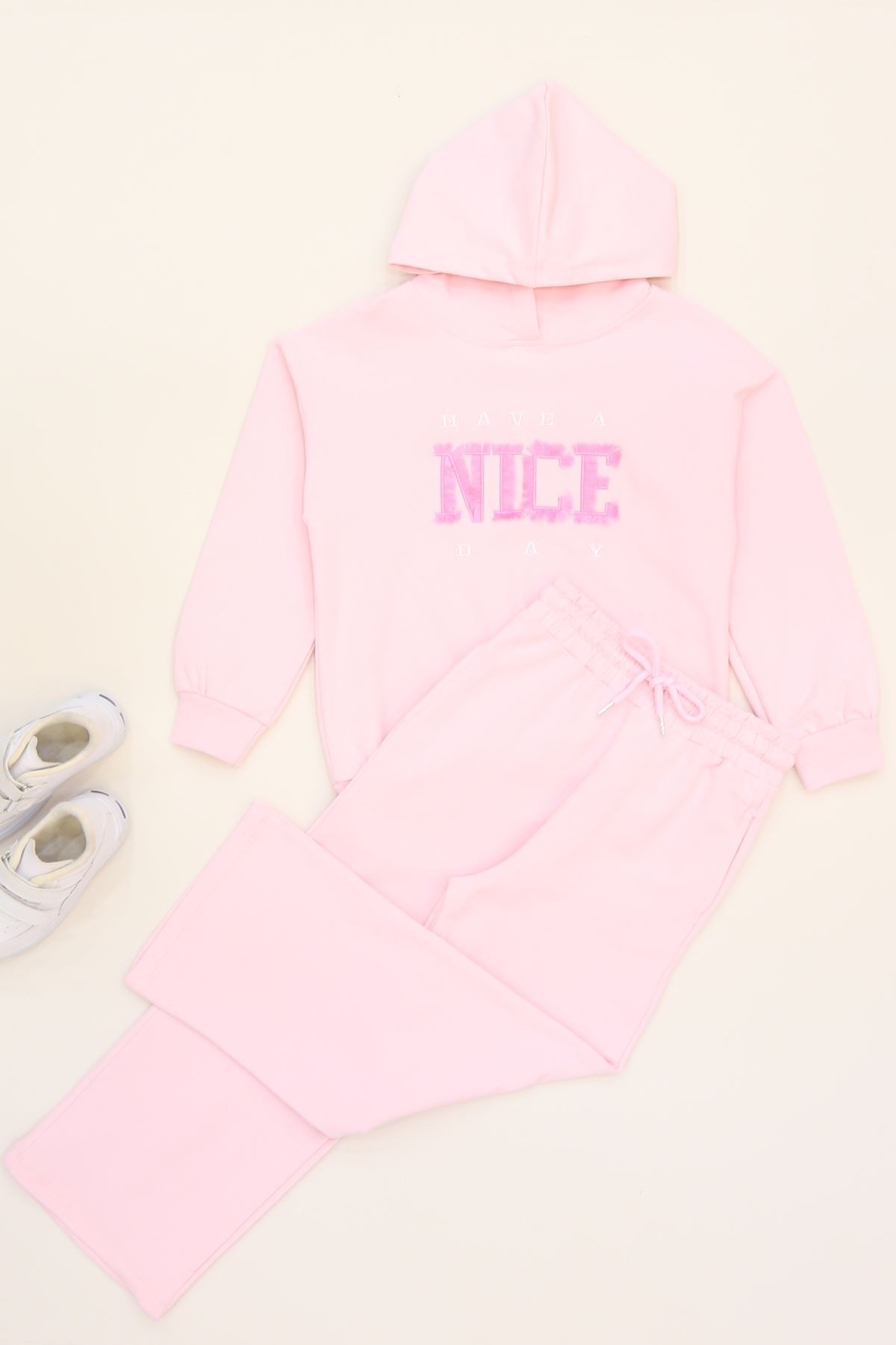 6-9 Yaş Şardonlu Yumoş Kumaş Takım Açıkpembe - 6264359.1576.