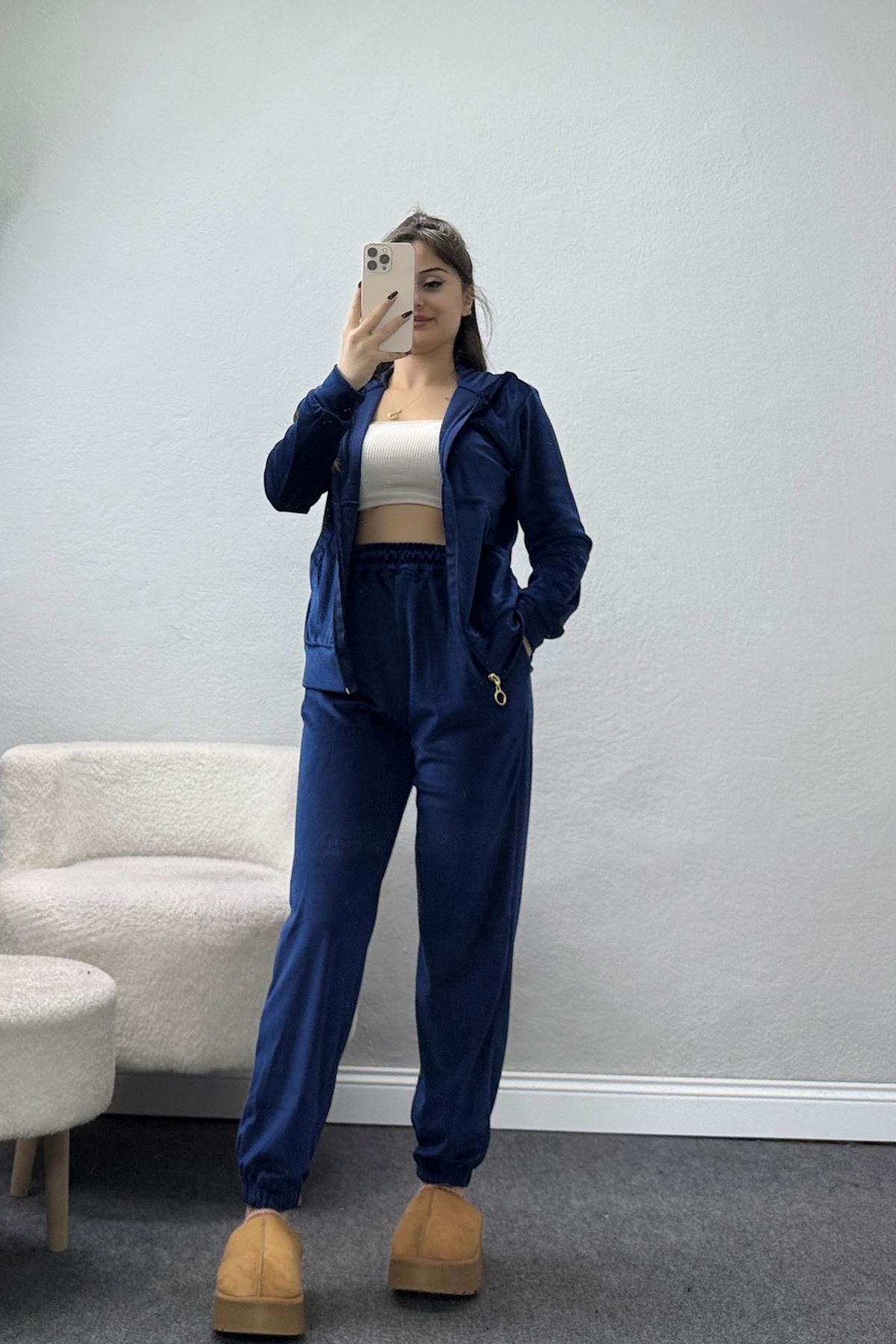 Fermuarlı Kadife Takım Laci - 348.1287.