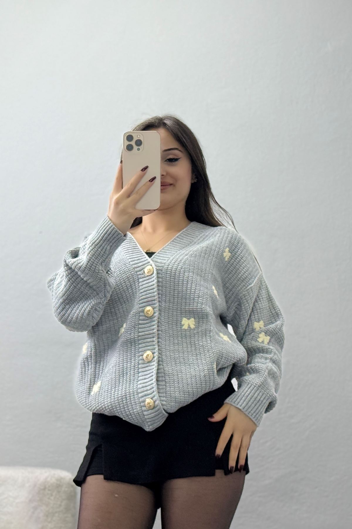 Nakışlı Hırka Grilatte - 490.1577.