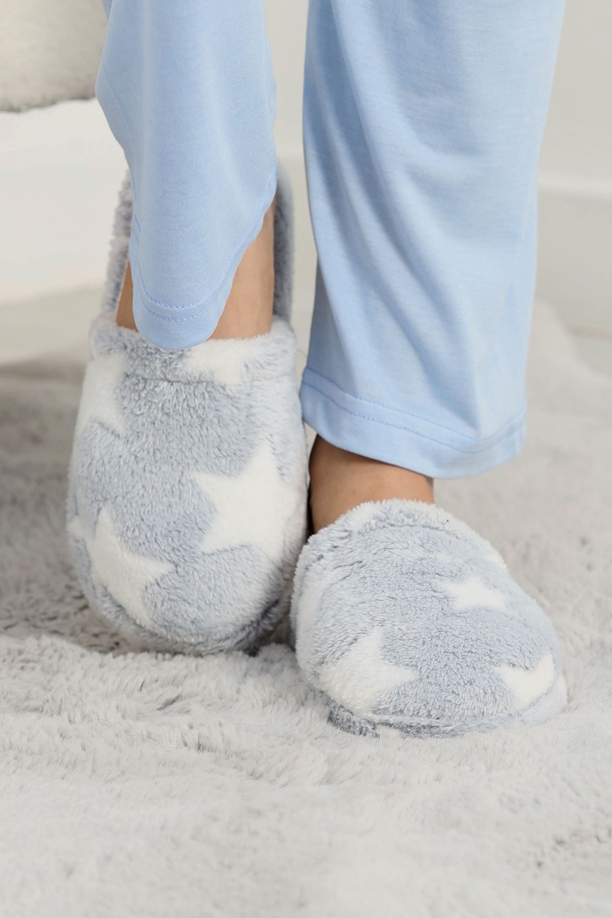 Peluş Ev Terliği Gri - 31420.264.