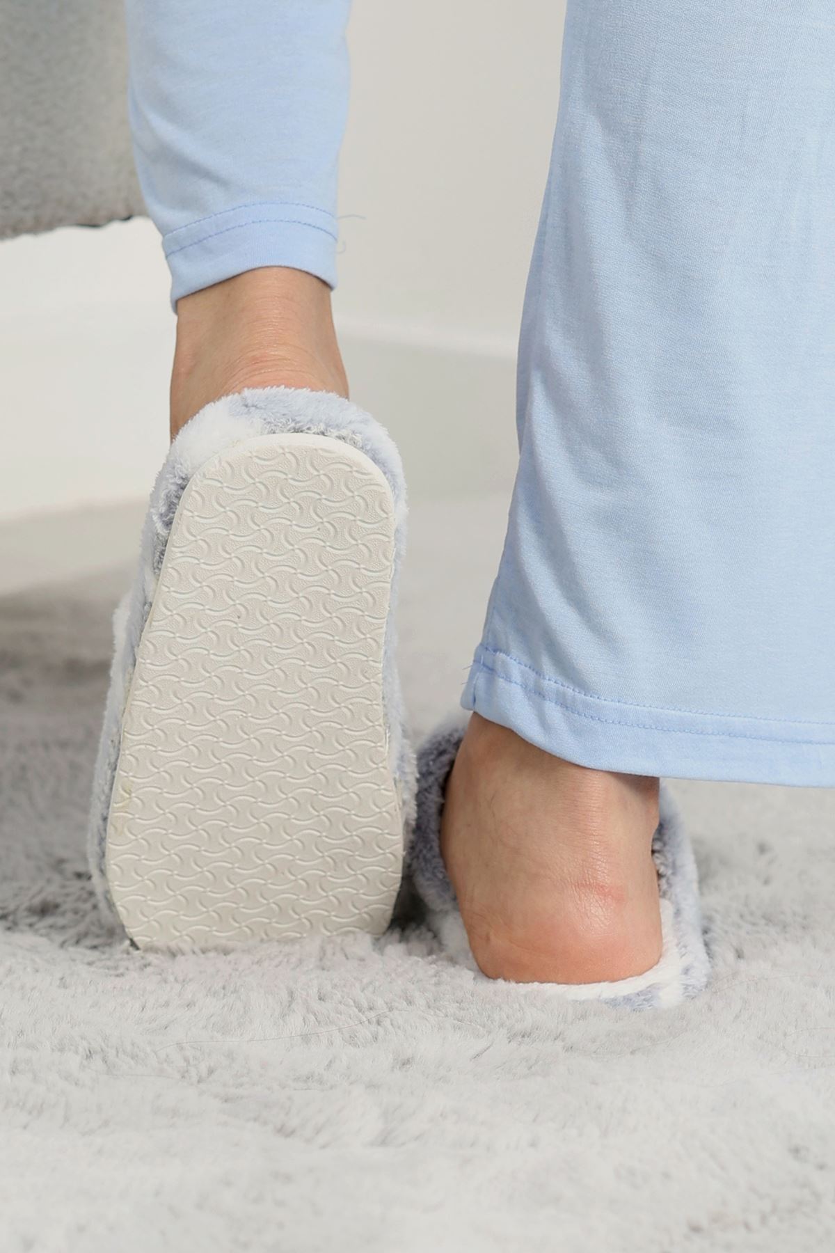 Peluş Ev Terliği Gri - 31420.264.