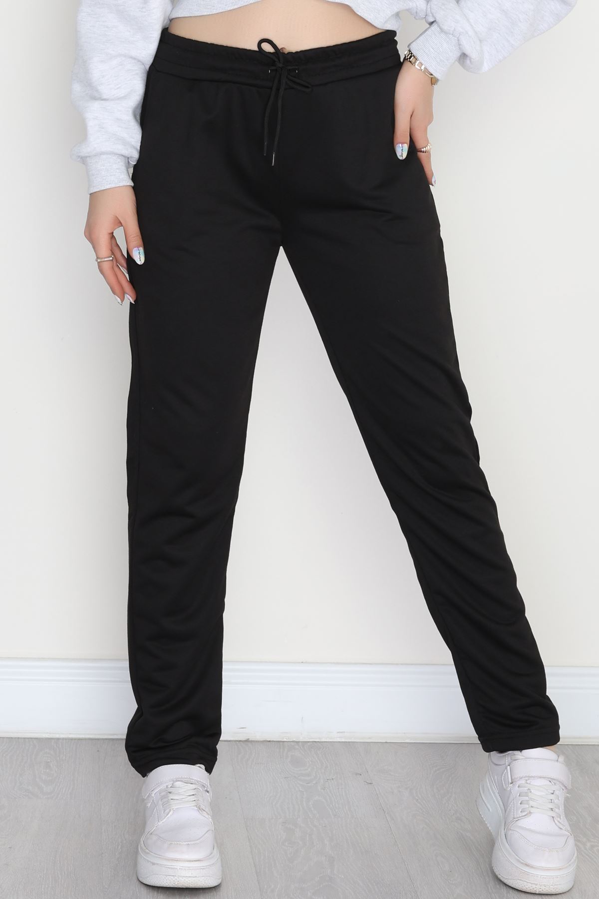 A Kalite 2 İplik Düz Paça Eşofman Altı Siyah - 40509.1431.