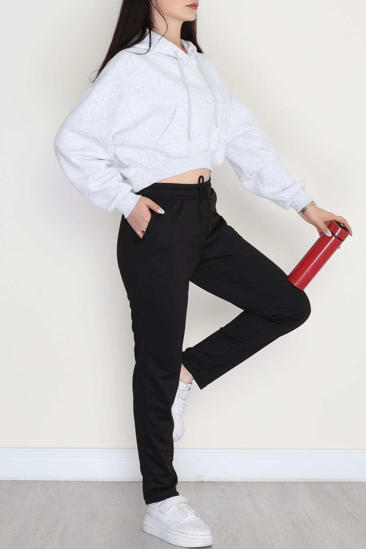 A Kalite 2 İplik Düz Paça Eşofman Altı Siyah - 40509.1431.