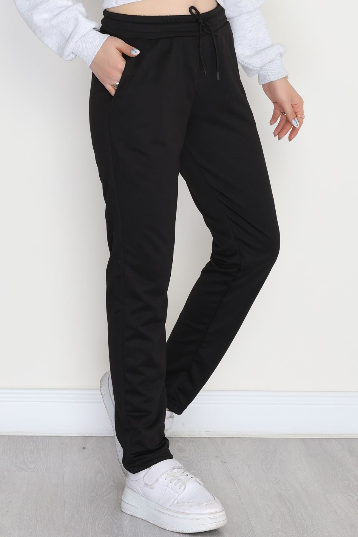 A Kalite 2 İplik Düz Paça Eşofman Altı Siyah - 40509.1431.