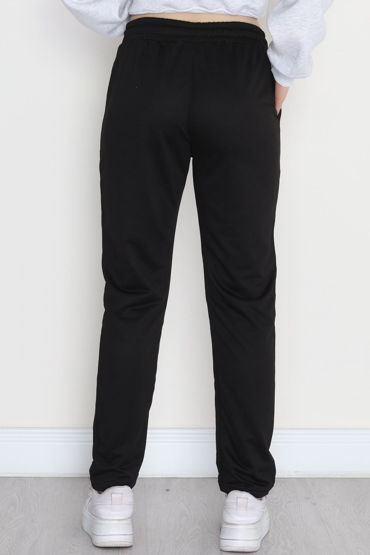 A Kalite 2 İplik Düz Paça Eşofman Altı Siyah - 40509.1431.