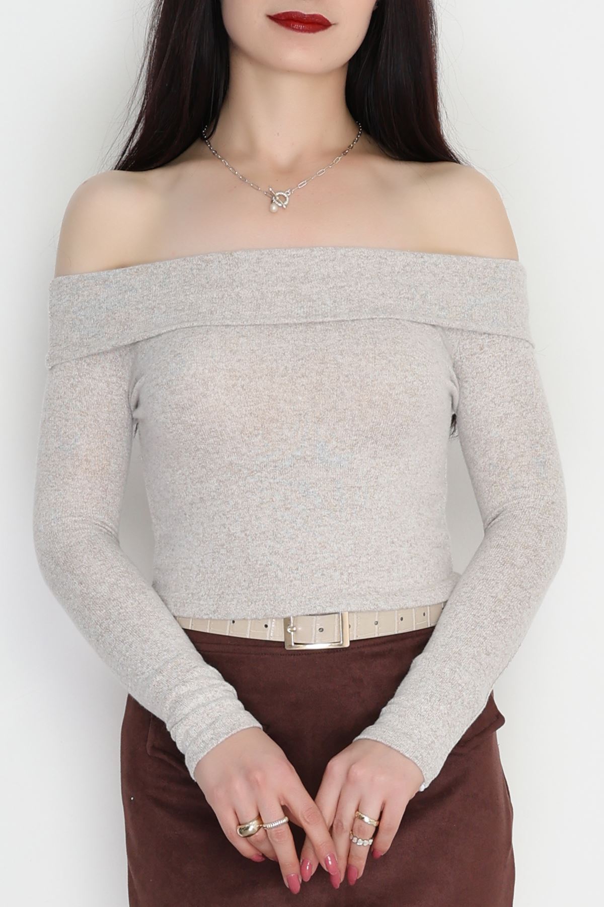 Madonna Yaka Crop Yumoş Body Bej - 50209.1723.