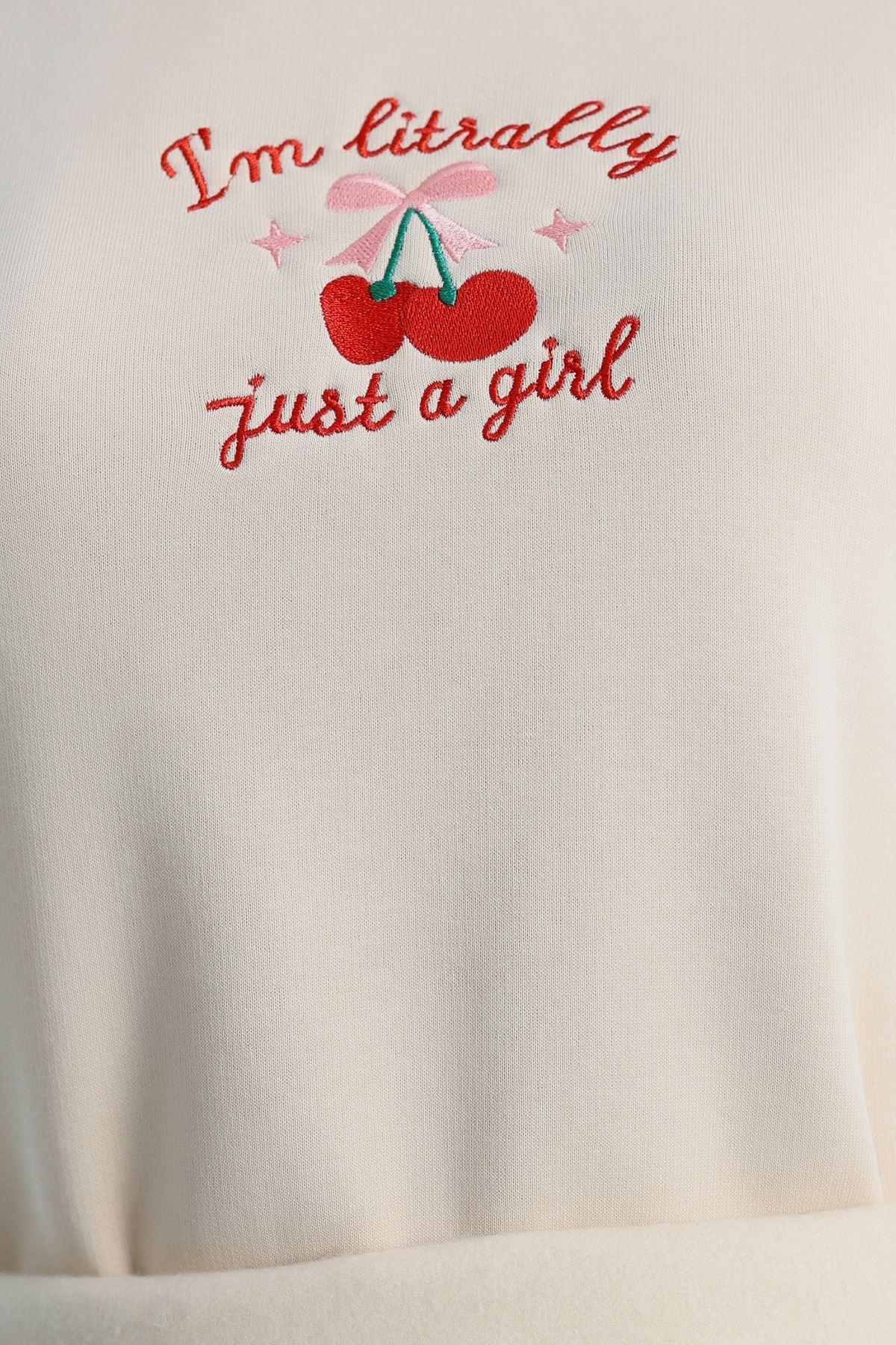 3 İplik Bisiklet Yaka Sweat Bej - 42234.1878.