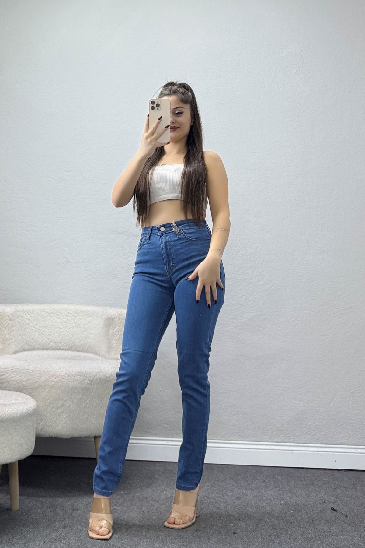 Dar Paça Kot Pantolon Mavi1 - 42683.1836.