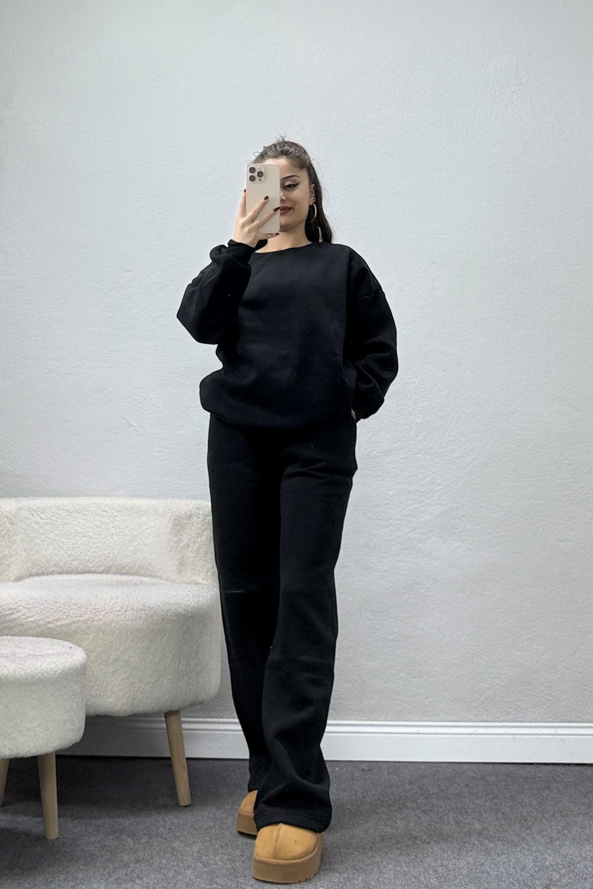 Üç İplik Eşofman Takımı Siyah - 70779.1878.