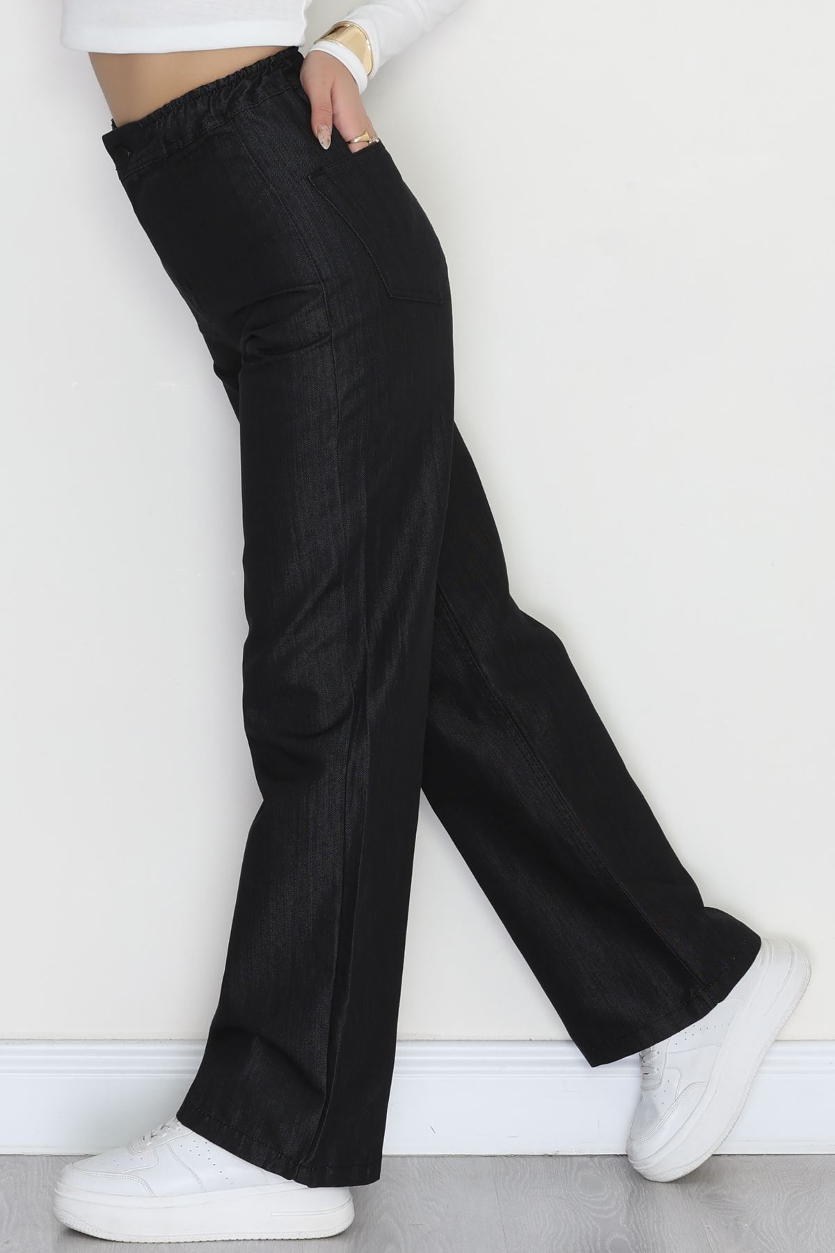 Bel Lastikli Palazzo Kot Pantolon Siyahçizgili - 42470.2088.