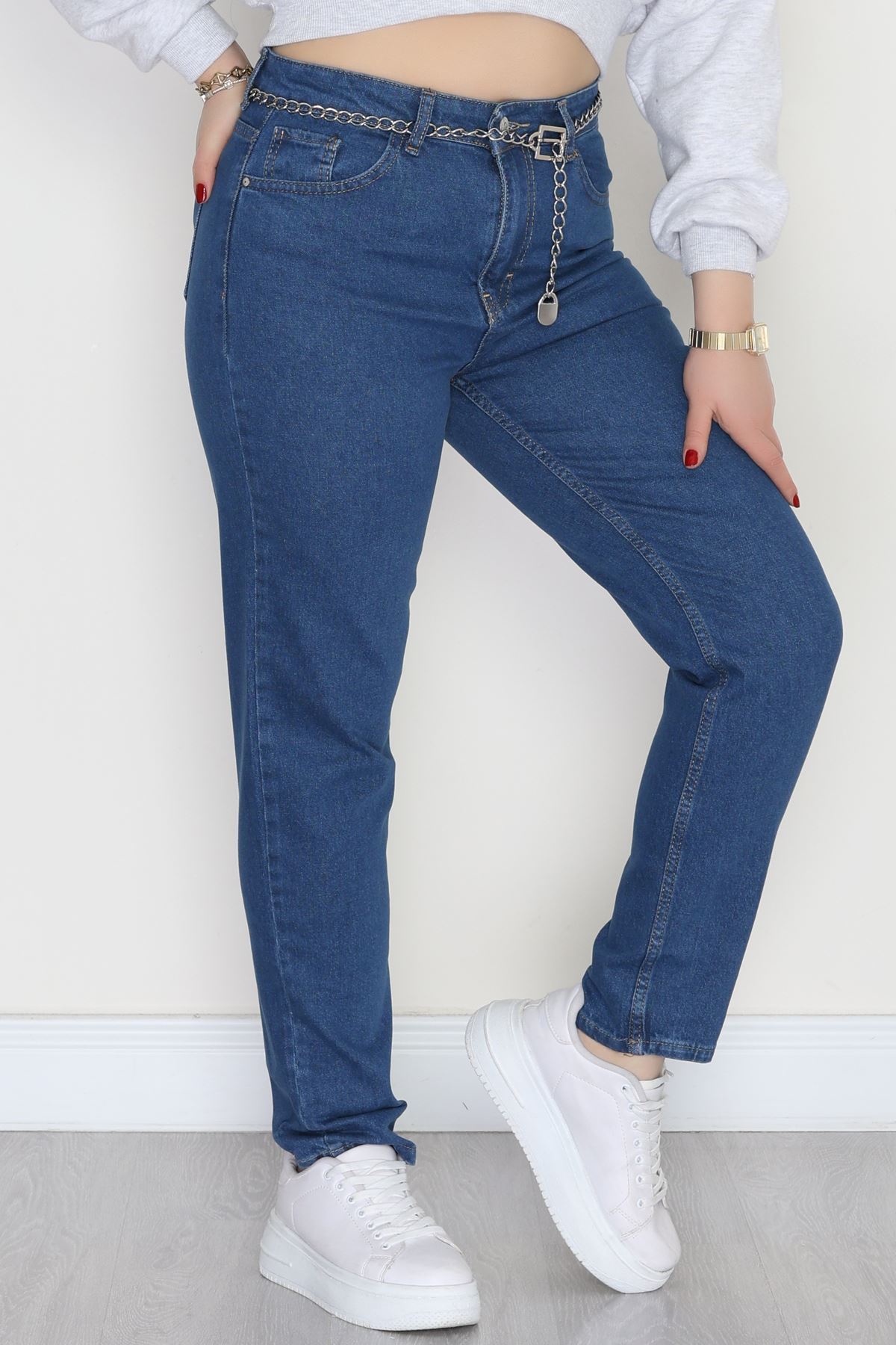 Büyük Beden Dar Paça Kot Pantolon Mavi6 - 42684.1836.