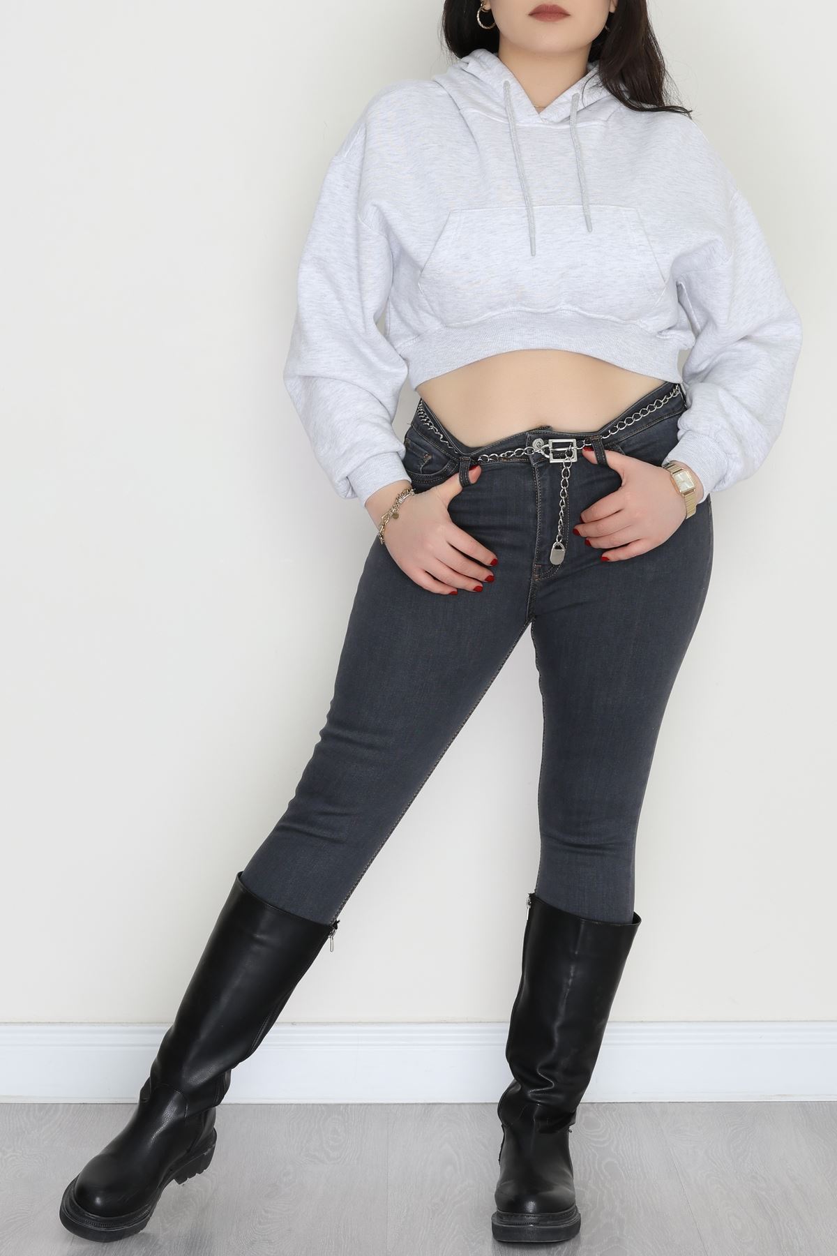 Büyük Beden Dar Paça Kot Pantolon Füme - 42684.1836.