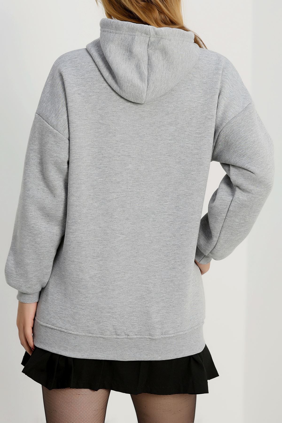 3 İplik Kapşonlu Nakışlı Sweat Gripembe - 42219.1878.