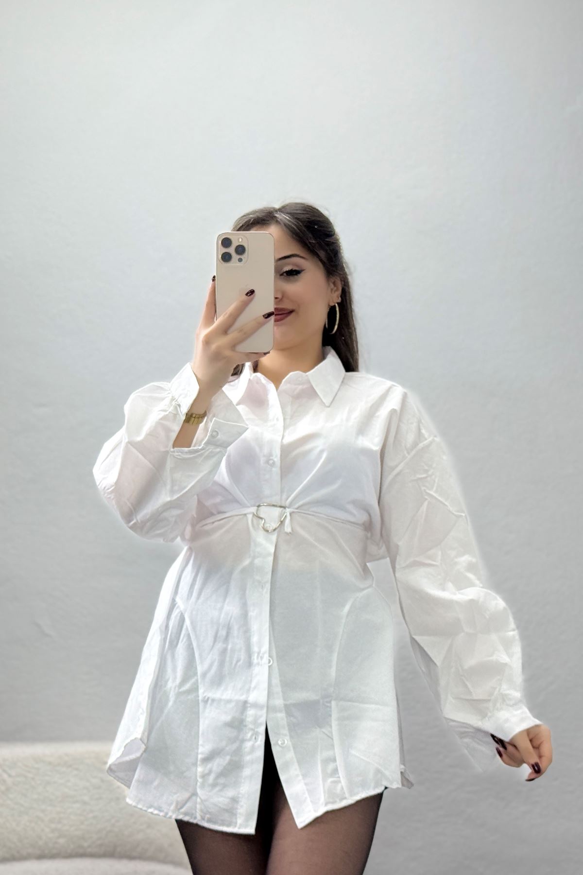 Kalp Detay Tunik Beyaz - 43562.1949.