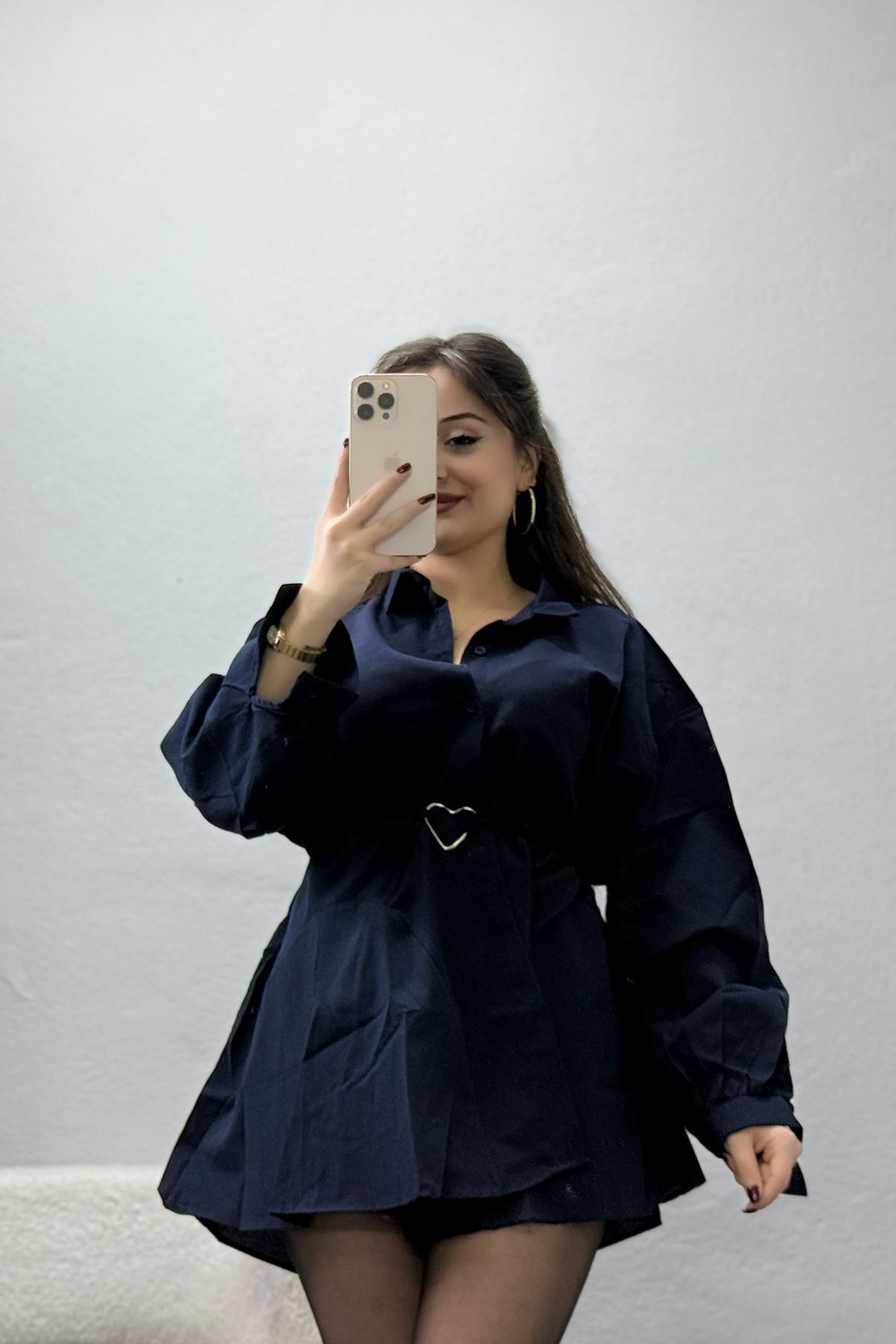 Kalp Detay Tunik Lacivert - 43562.1949.