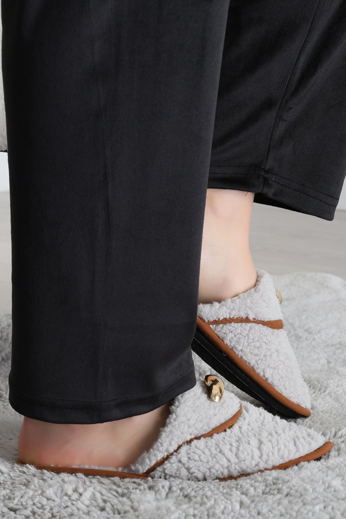 Teddy Ev Terliği Gri - 1760.1846.