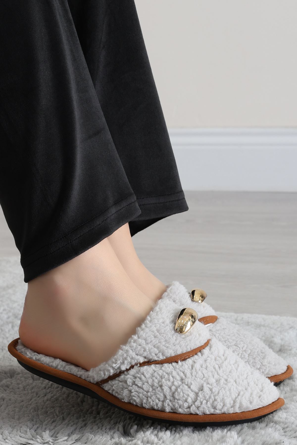 Teddy Ev Terliği Gri - 1760.1846.