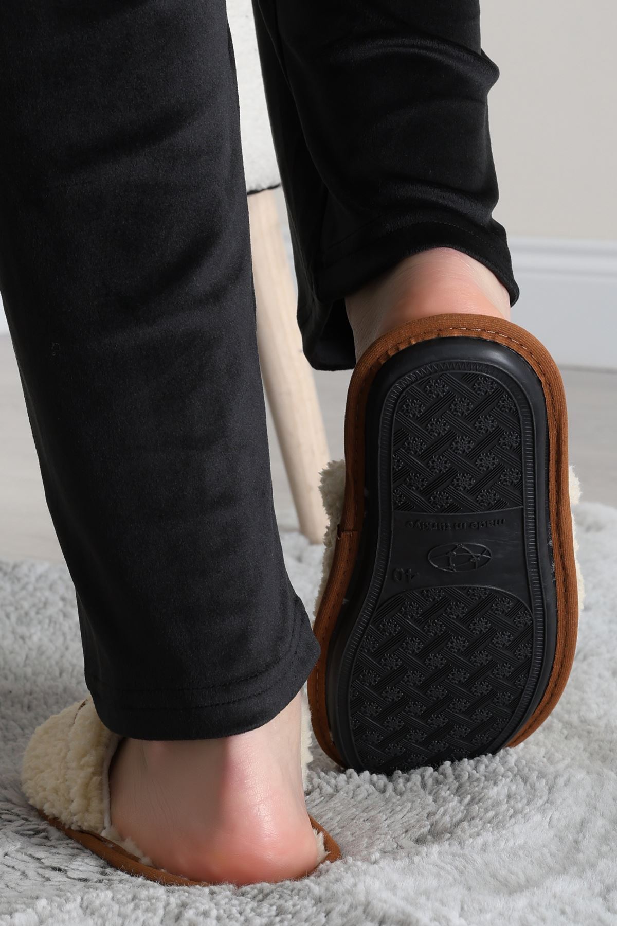 Teddy Ev Terliği Krem - 1760.1846.