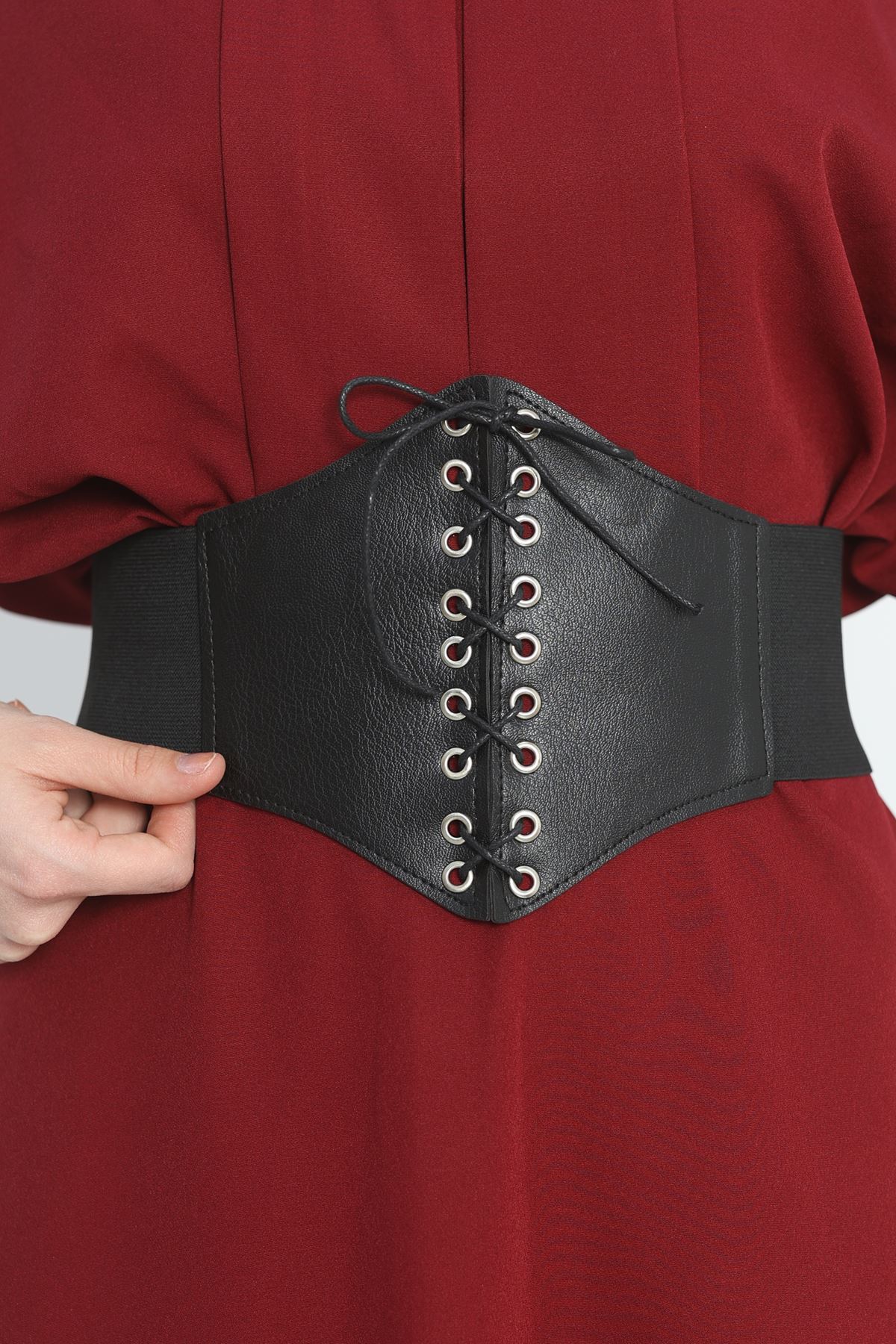 Lastikli Korse Kemer Siyah - 30683.1794.