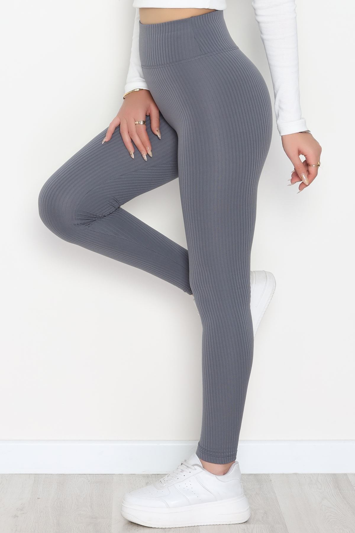 Şardonlu Yumuşak Dokulu Fitilli Tayt Füme - 52085.1098.