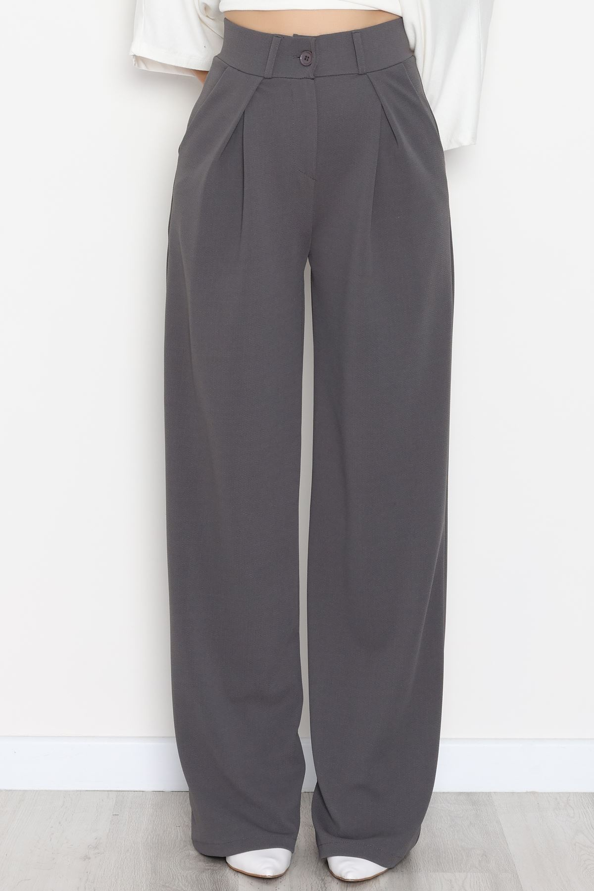 Pileli Palazzo Pantolon Füme - 51047.1999.