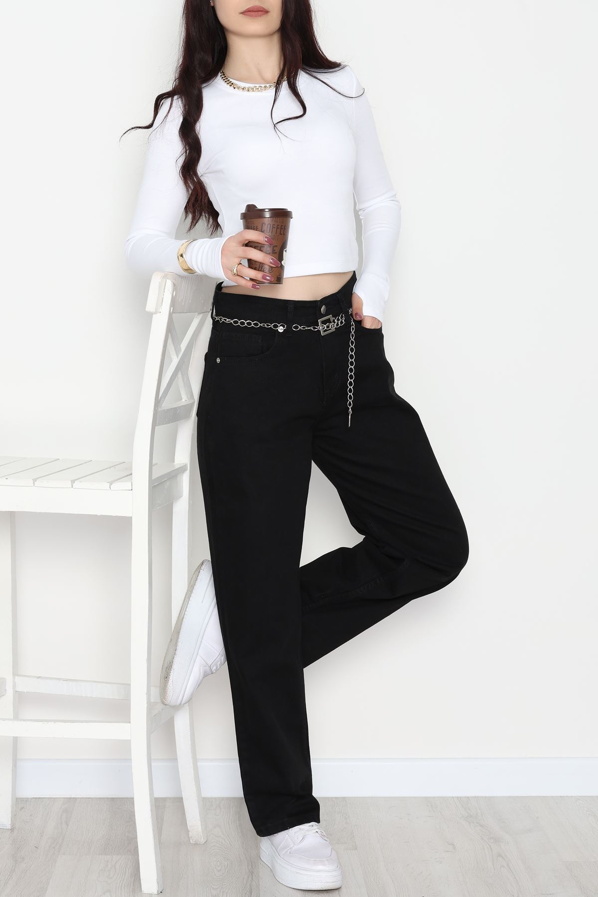 Wide Leg Kot Pantolon Siyah - 31641.2059.