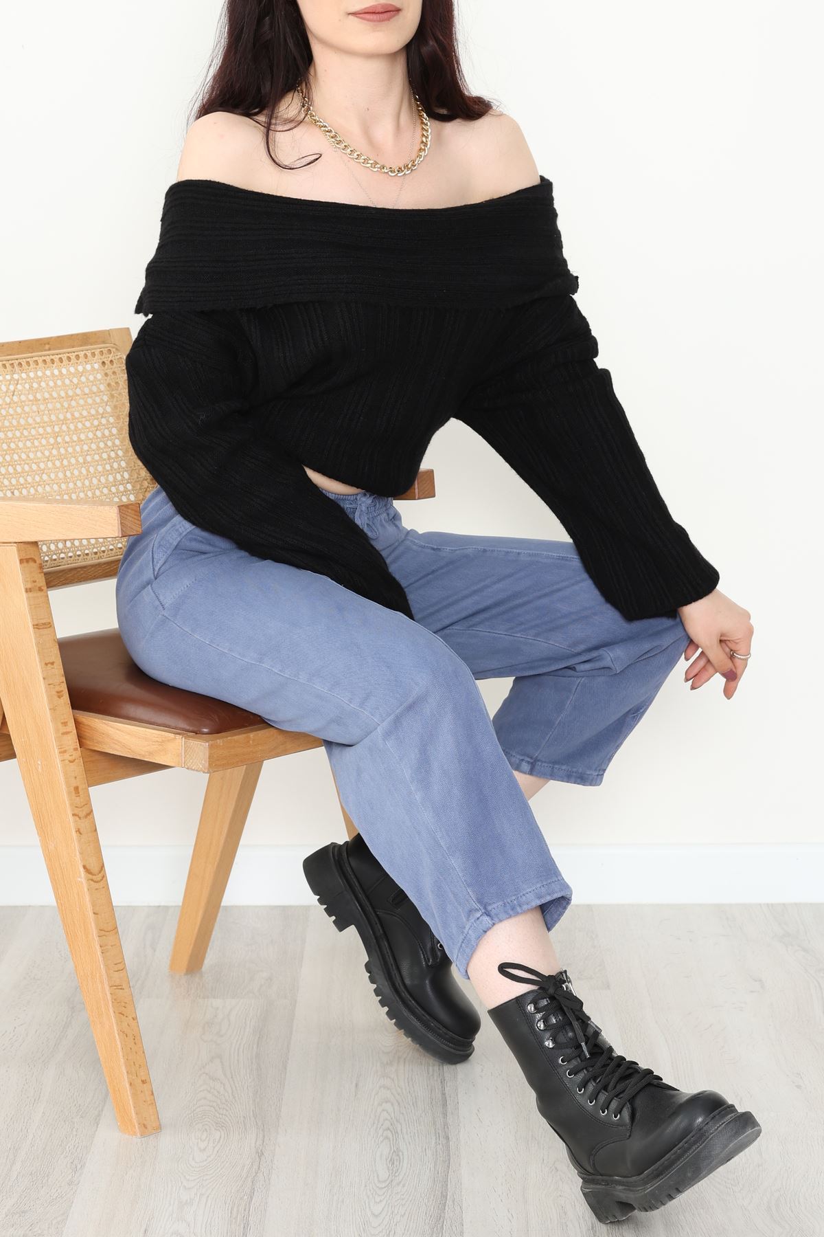 Yıkamalı Havuç Pantolon Açıkmavi - 51212.1779.