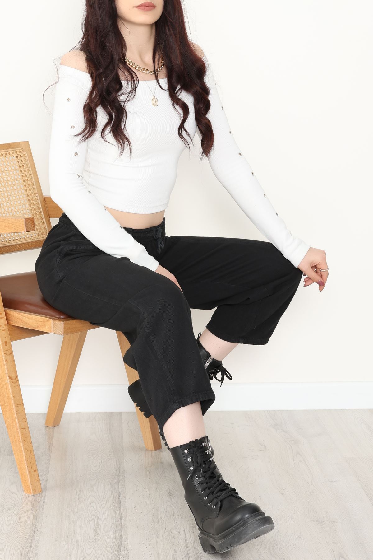 Yıkamalı Havuç Pantolon Siyah - 51212.1779.