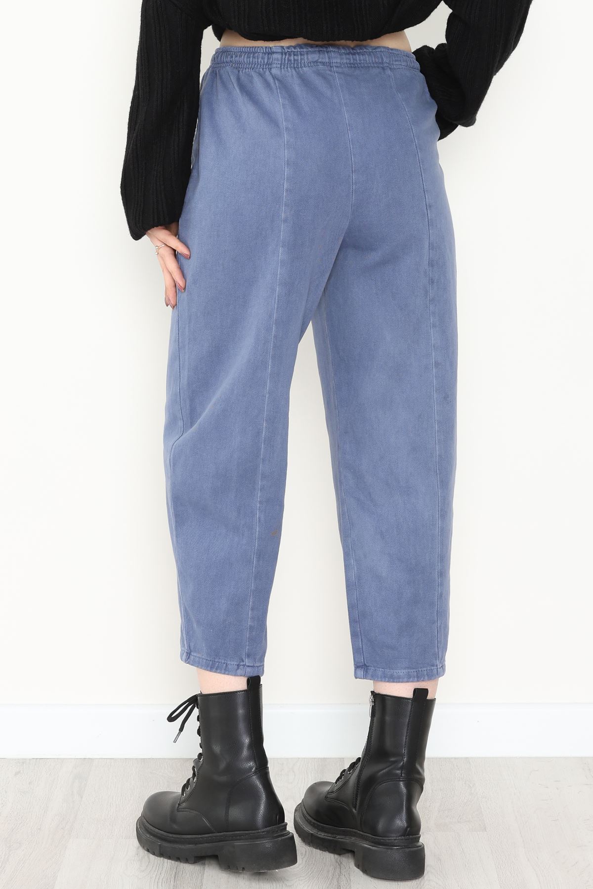 Yıkamalı Havuç Pantolon Açıkmavi - 51212.1779.