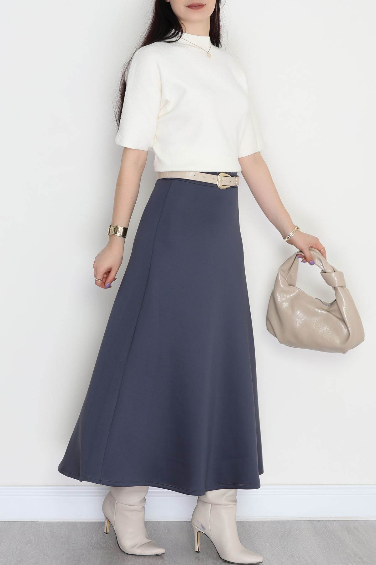 Puf Scuba Kumaş Çan Etek Füme - 50961.2036.