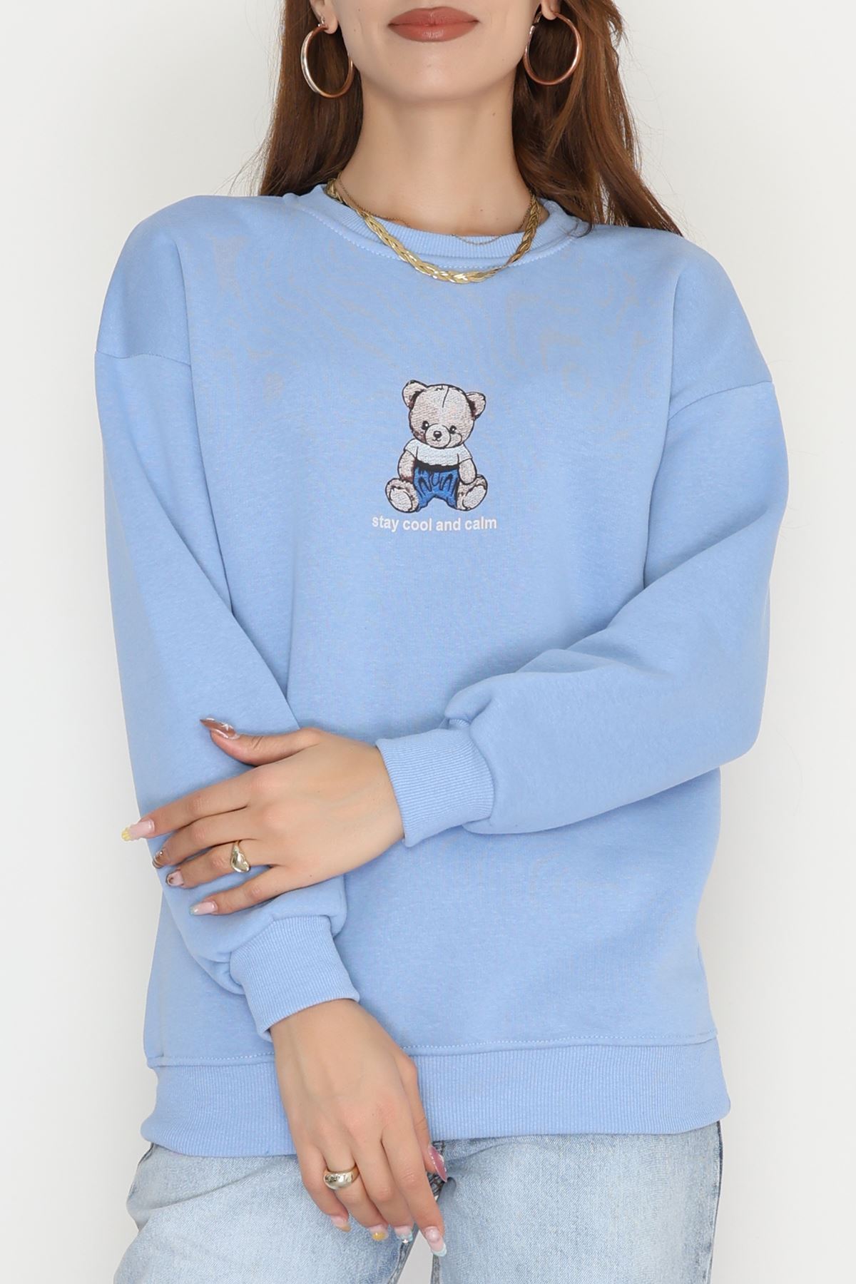 3 İplik Bisiklet Yaka Sweat Bebemavi - 42237.1878.