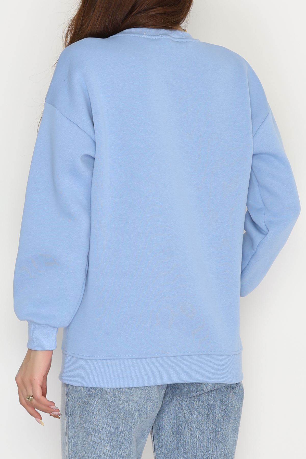 3 İplik Bisiklet Yaka Sweat Bebemavi - 42237.1878.