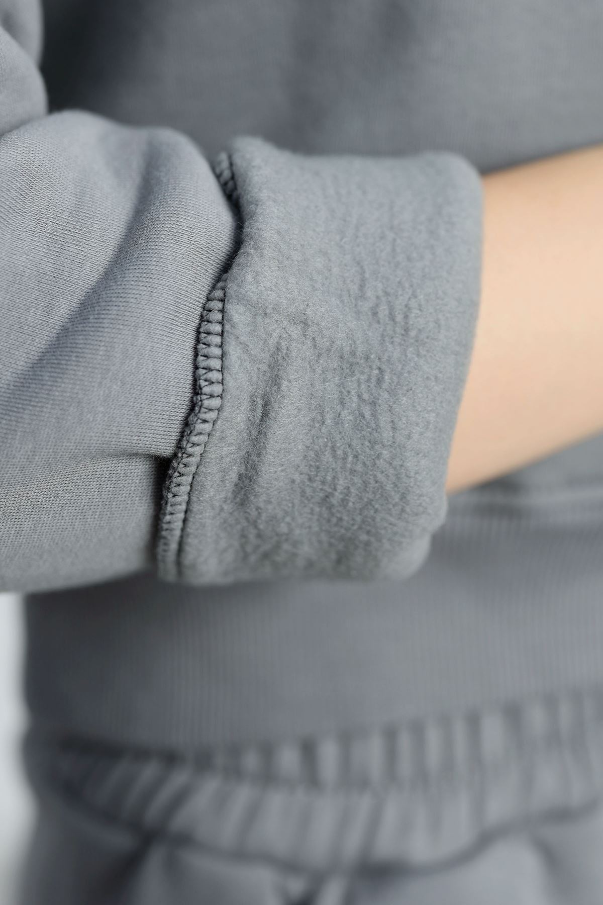 Bisiklet Yaka 3 İplik Sweat Antrasit - 20958.1878.