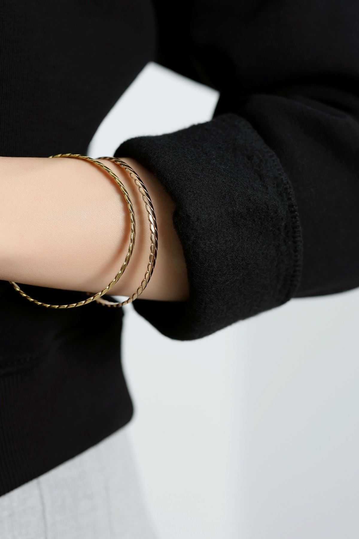 Bisiklet Yaka 3 İplik Sweat Siyah - 20958.1878.