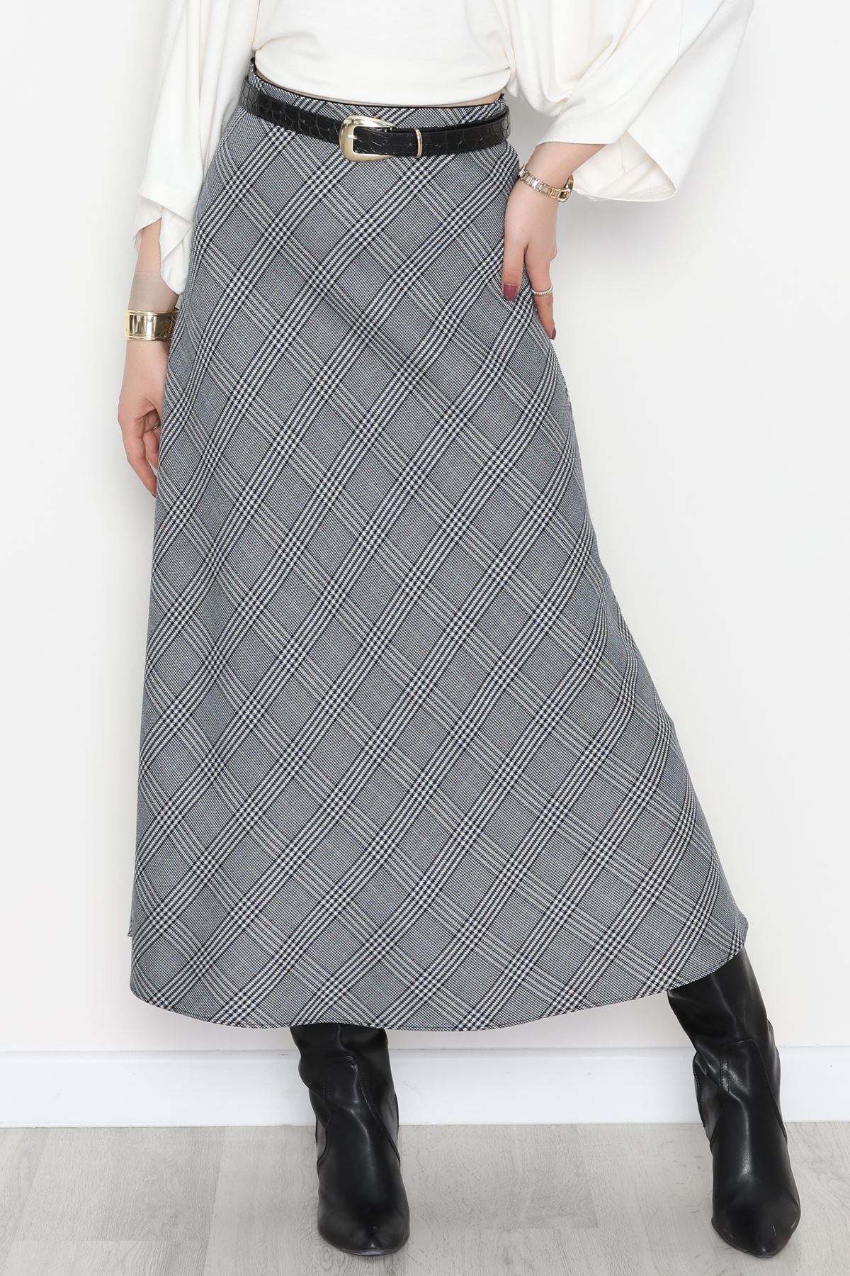 Desenli Çan Etek Gri - 51020.1779.