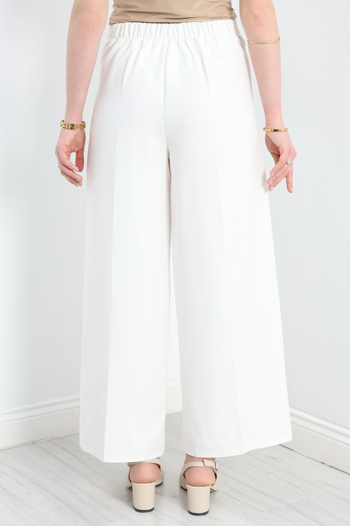 Dabıl Bol Kalıp Pantolon Beyaz - 20169.1884.