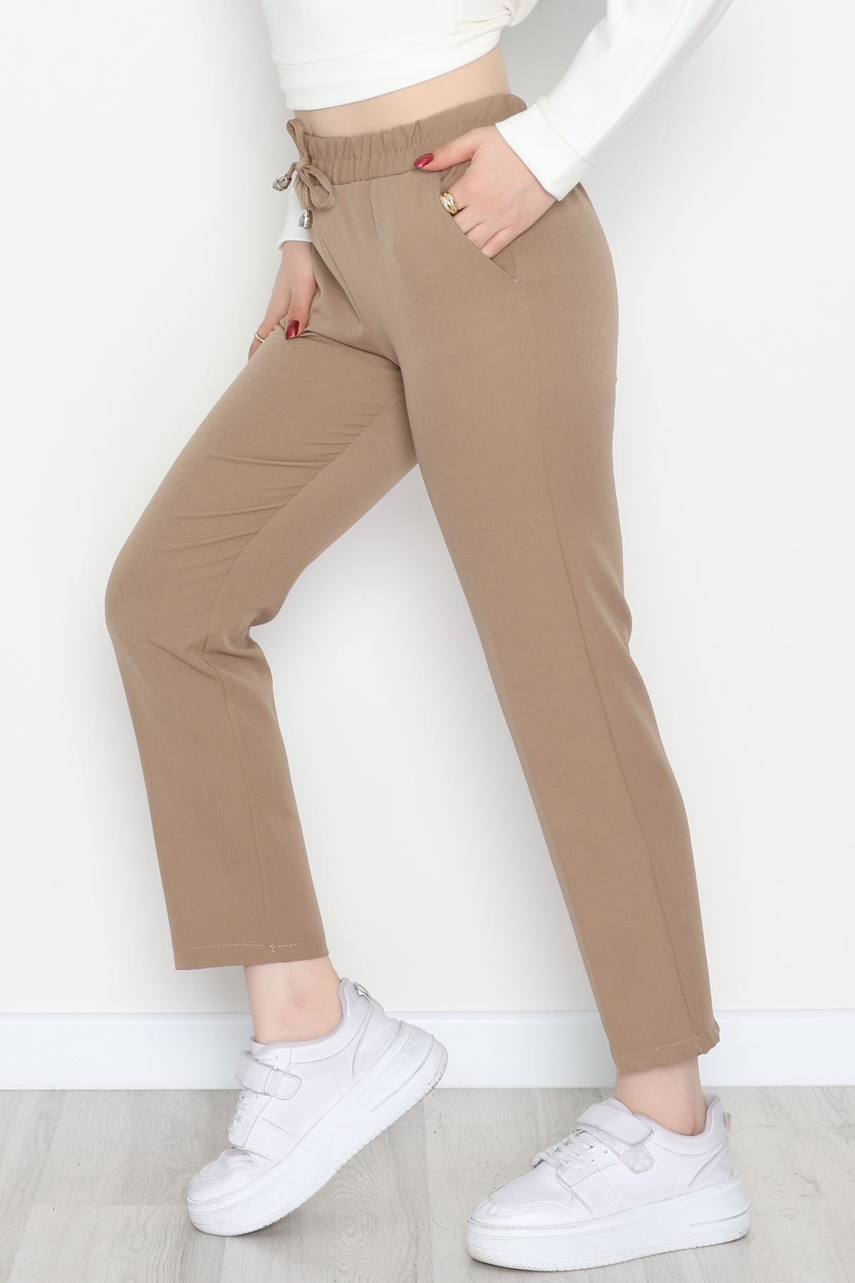 Dabıl Bağcıklı Pantolon Vizon - 20138.1884.