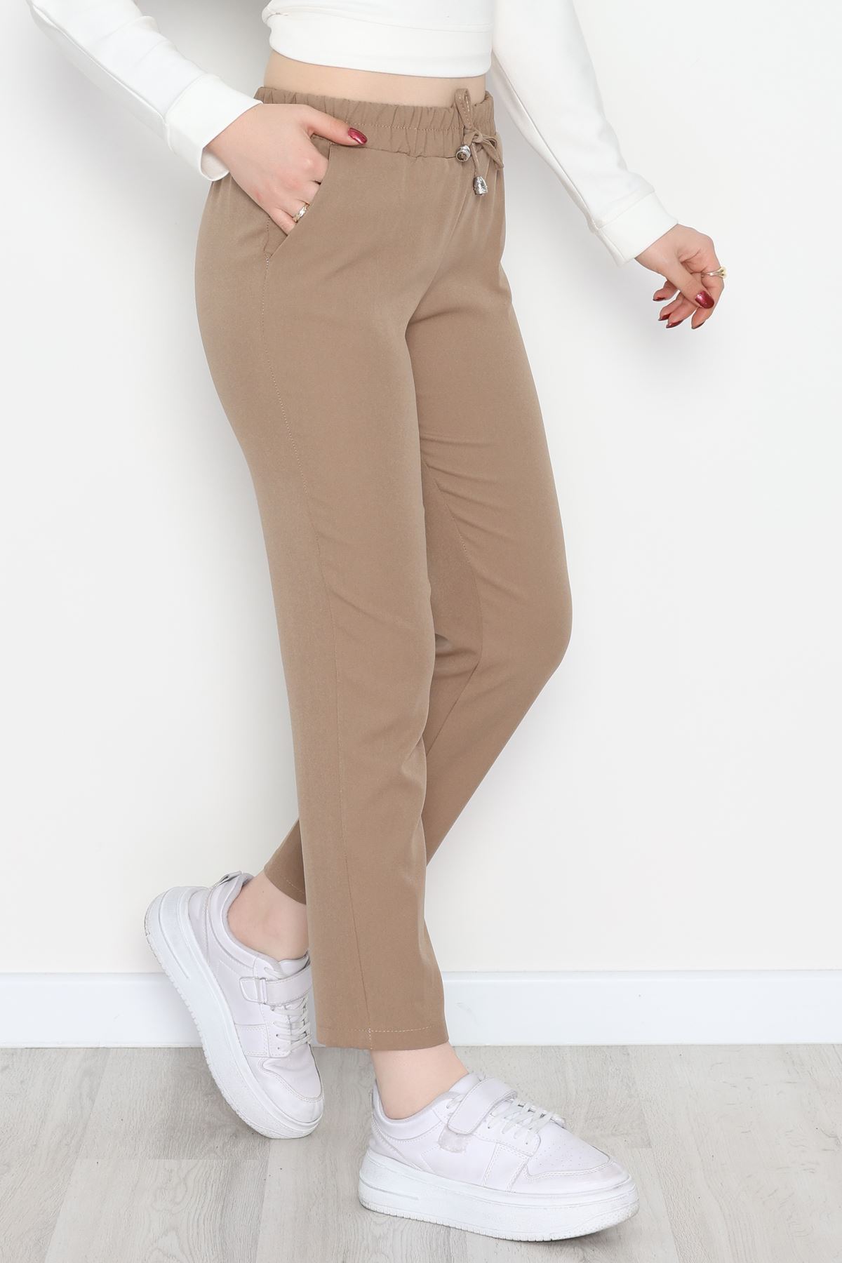 Dabıl Bağcıklı Pantolon Vizon - 20138.1884.